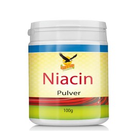 Get UP Vitamin B3 Niacin Powder (Flush) - 100 g Tin with Dosing Spoon - Pure Niacin (Nicotinic Acid) Powder with Flush - High Bioavailability - Vegan & Laboratory Tested