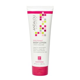 Andalou Naturals Andalou Naturals 1000 Roses Soothing Body Lotion, with Cocoa + Shea Butter, Aloe & Rosehip, Hydrating Sensitive Skin Lotion for Dry Skin, 8 Fl. Oz