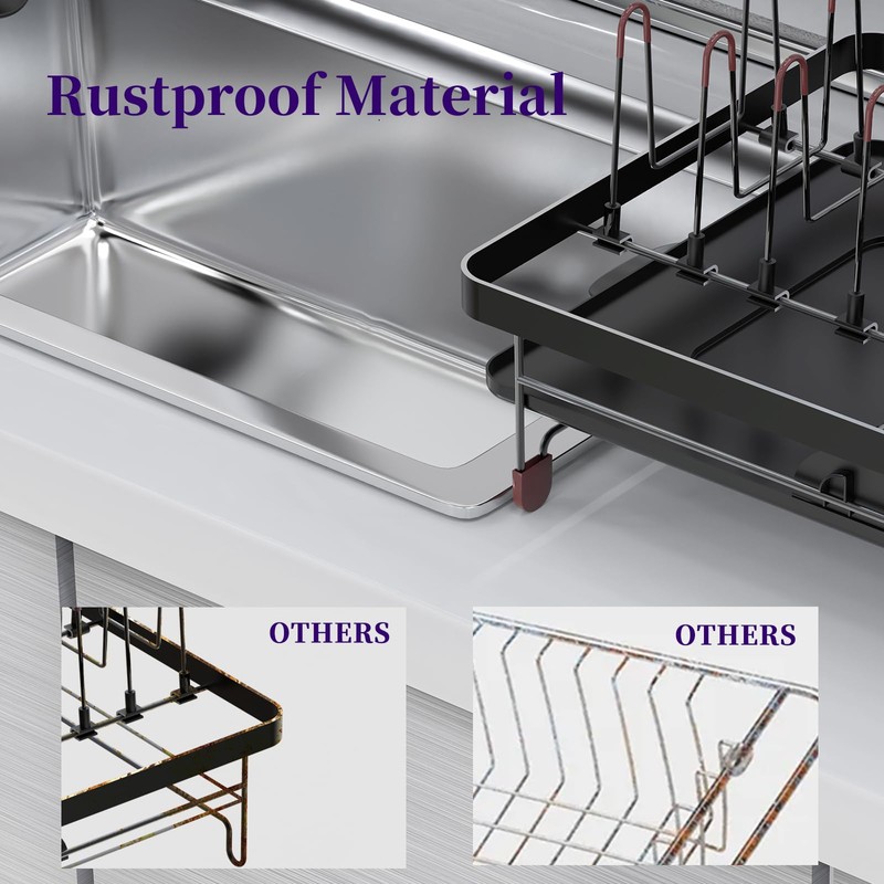 Aonee Dish Drying Rack, Extendable Dish Rack, Multifunctional Dish Rack