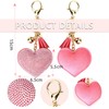 JK Home 2pcs Glitter Crystal Rhinestone Heart Tassel Keychain With