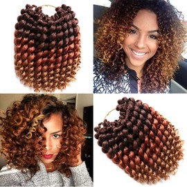 Jamaican Bounce Crochet Hair 4Packs 10Inch 22Roots Wand Curl For Black Women(10 Inch 4 Packs, 1B/30/27)