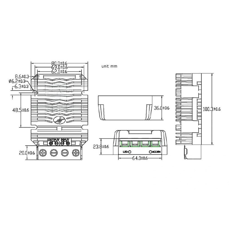 Generic 24V to 12V Step Down Converter, 18V-36V Input, 50A