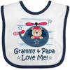 inktastic Grammy and Papa Love Me Baby Bib White and