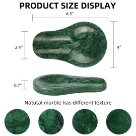 HESHIBI Marble Spoon Rest for Kitchen Stove Countertop, Marble Utensil Holder, Perfect for Spatula, Ladle, Fork (1, Blackish Green, 4 * 6.5)