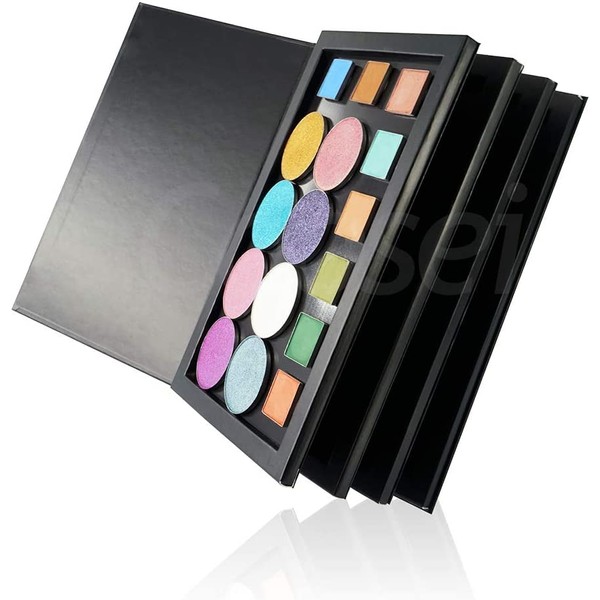 Coosei Empty Eyeshadow Palette 4 Layers Magnetic Makeup Palette Large Matte Black Magnetic Makeup Palette