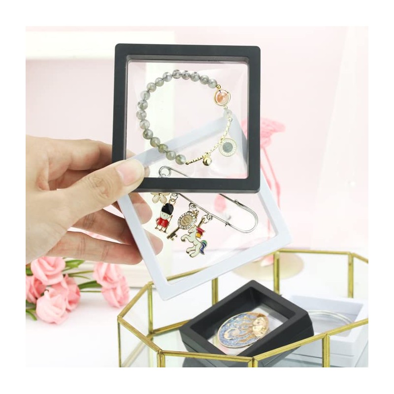 XiXiRan 3D Floating Display, 6 Display Box Jewellery, Coin Frame,