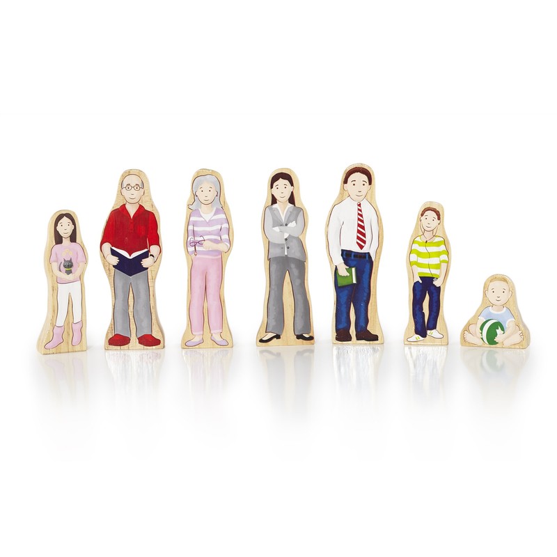 Guidecraft Wedgies Family Set of Wooden Figures - Kids Learning