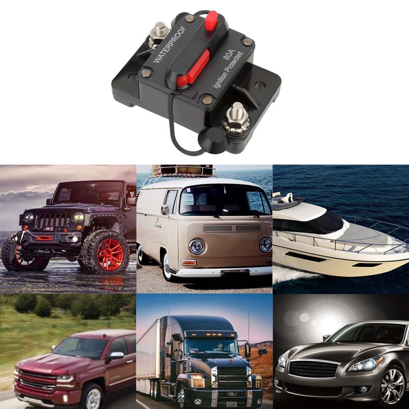Twilight Garage 80 Amp Car Circuit Breaker with Manual Reset