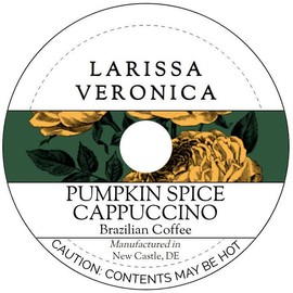 Pumpkin Spice Cappuccino Brazilian Coffee (Single Serve K-Cup Pods) (Gourmet, Naturally Flavored, Whole Coffee Beans) (12 pods, ZIN: 578162)