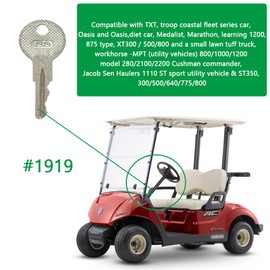 FCOUIID Golf Cart Key Replacement Ignition Keys for EZGO(1982-Up) Gas and Electric Golf Cart, Code 1919, with Keychain(5 pcs)