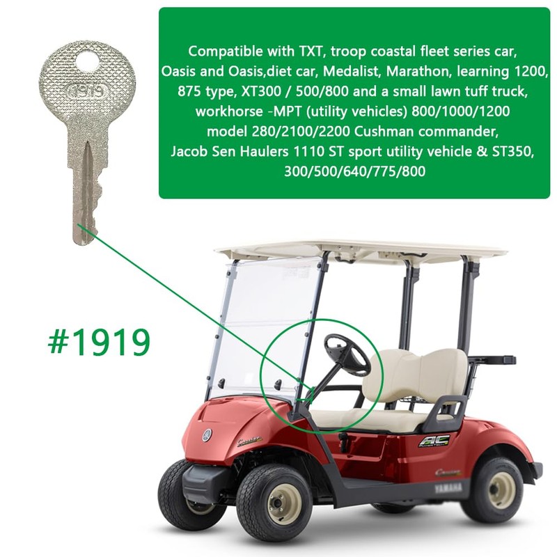 FCOUIID Golf Cart Key Replacement Ignition Keys for EZGO(1982-Up) Gas