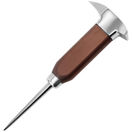 Ice Pick Stainless Steel for Breaking Ice in Freezer, Dual-Ended Design, Beechwood Handle and Protective Metal Shield, 6.8 in, Rust Resistant for Easy Ice Splitting