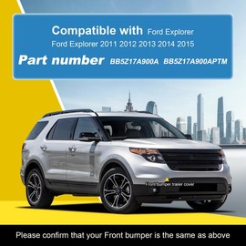 Goholy Car Front Bumper Tow Hook Cover Compatible with Ford Explorer 2011 2012 2013 2014 2015 Trailer Cover Cap BB5Z17A900A BB5Z17A900APTM Small Lid Towing Eye Cap