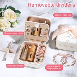 AYGXU Travel Jewelry Cases,Graduation gifts for girls,graduation gifts 2025 high school,high school graduation gifts for her,Small Jewelry Travel Case,Small Jewelry Box,Initial D white