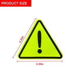 Osilly 6PCS Car Triangle Reflective Sticker, Automotive Safety Triangle Warning Exclamation Point Pay Attention Sign The Pet Logo Stickers Outdoor, Universal for SUV, Truck, RV and More（Green）
