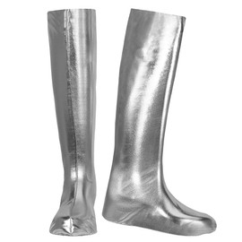 NET TOYS GoGo Shoe Covers Boot Covers | Silver | Sexy Women's Costume Accessories Gauntlet Boots Overshoes | Perfect for 90s Party & Street Carnival