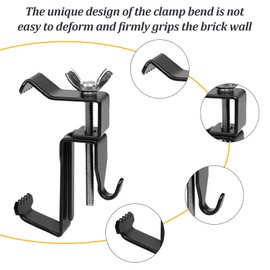 6Pcs Brick Wall Clips, Metal Brick Hangers Adjustable Brick Hooks Heavy-Duty Brick Hangers No Drills Outdoor, Brick Picture Hangers, Brick Clamps