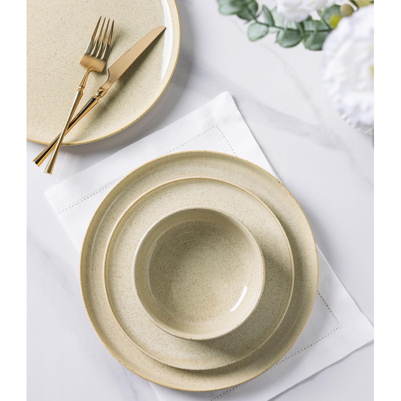 TheTerra Ceramic Dinnerware Sets for 4, 12 Pieces Handmade Reactive