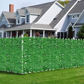 FLORALEAF Artificial Faux Ivy Privacy Fence Screen Hedges Trellis Leaves Panels Vine Decoration Natural Looking for Outdoor ActiveDecor, Garden, Yard, Light Green Laurel Leaf 4'x8'