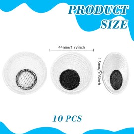 AHANDMAKER 10pcs Eye Sew on Patches Black White Cartoon Eyeball Embroidered Pretty Patches Appliques for Clothes Jackets Hats Backpacks Jeans Clothes DIY Accessories