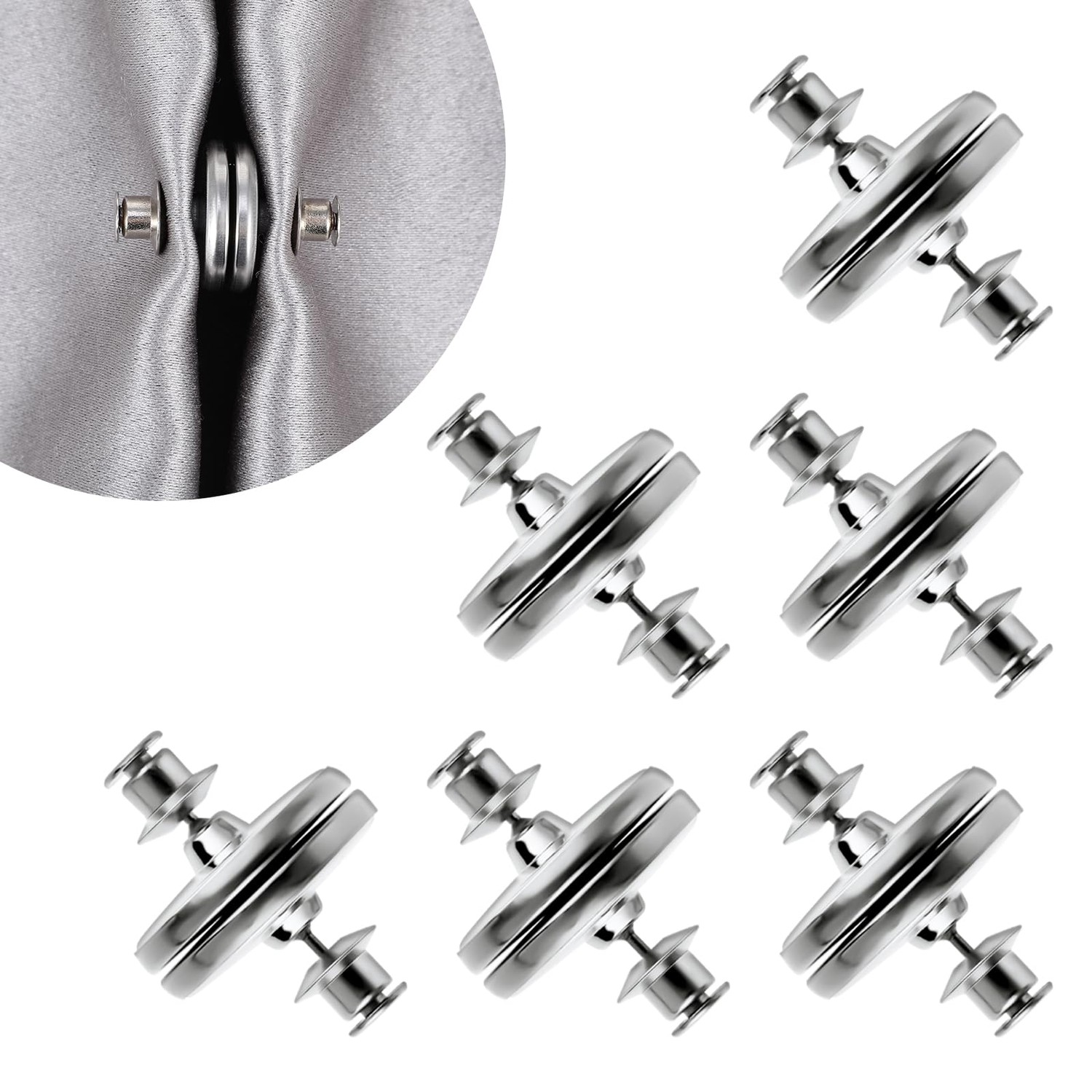 GEEHUA 6 Pcs Magnetic Curtain Clips, Curtain Magnets Closure Pins to ...