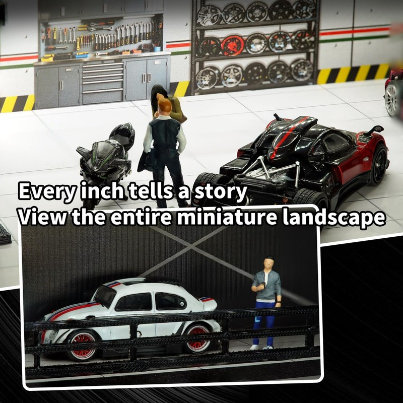 Malamfans 1/64 Scale Hot die-cast Wheels Model car scenarios Display