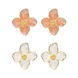 CVFRTT 2 Pairs of Flower Earrings, Flower Jewellery, Elee Earrings, Fashion Jewellery, Clothing Accessories, Women's Earrings, Alloy Steel