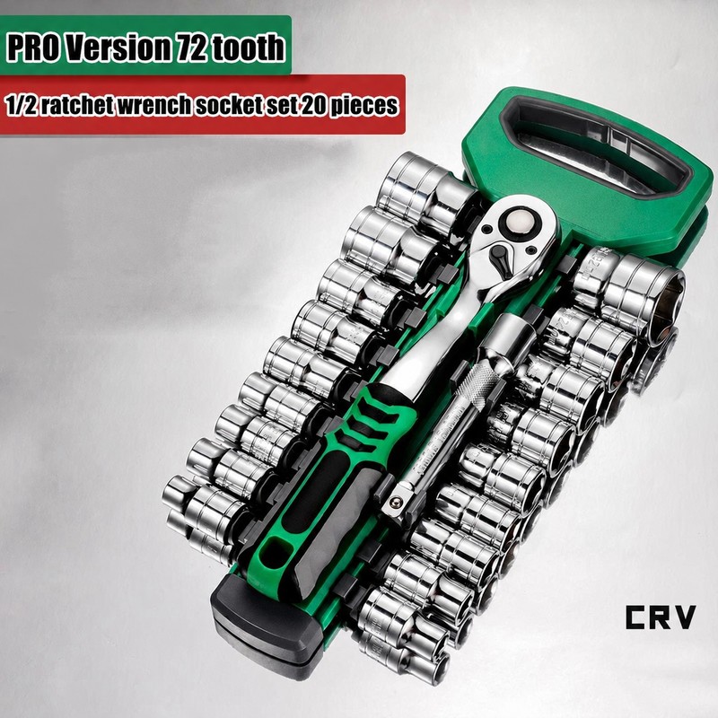 72-Tooth Ratchet Socket Set for Auto & Home Repair –