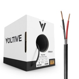 Voltive 16/2 Speaker Wire - 16 AWG/Gauge 2 Conductor - UL Listed in Wall (CL2/CL3) and Outdoor/In Ground (Direct Burial) Rated - Oxygen-Free Copper (OFC) - 250 Foot Bulk Cable Pull Box - Black