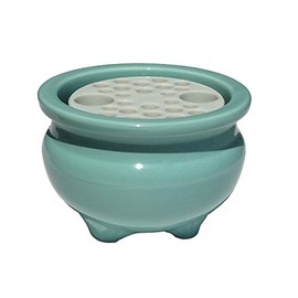 ナカムラ商事(Nakamurashoji) 穴明付線香立 グリーン 約10.5×10.5×7.5cm