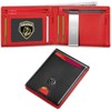 VTLASK Men's Slim Wallet with RFID Blocking:_10Frosted Red-money clip