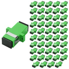 50Pcs SC-APC to SC-APC Couplers, Simplex Fiber Optical Adapters Cable Connectors