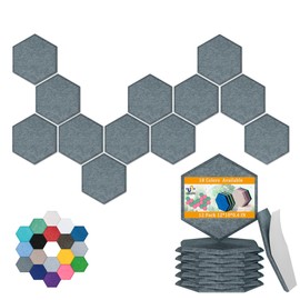 Hexagonal Acoustic Panels-12 Pack High-Density Sound Absorbing Panels 12"X10"X0.4" for Enhanced Noise Reduction, DIY Design, Idea for Studios, Offices, and Home Theaters(MoonLight Gray)