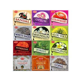 Hem Assorted Incense Cones – 12 Boxes, 10 Cones Each | Natural Fragrance for Home, Meditation & Relaxation | Odor Eliminator & Air Freshener | Handcrafted & Long-Lasting