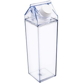 LUTER Milk Bottle Square Water Bottle Leakproof for Outdoor Sports Travel Camping Climbing (500ml)