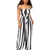 SxClub Women's Casual Wide Leg Jumpsuits Sexy Spaghetti Strap Striped