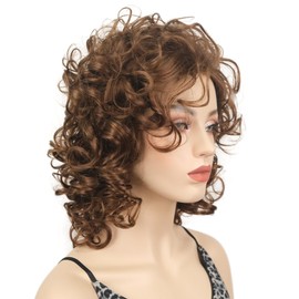 Lydell Short Soft Super Curly Layered Natural Movement Synthetic Wigs 30 Medium Auburn