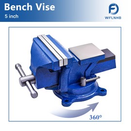 WFLNHB 5" Bench Vise Table Top Clamp Press Locking Swivel Base Heavy-Duty Fit for Crafting Painting Sculpting Modeling Electronics Soldering Woodworking and Fishing Tackle
