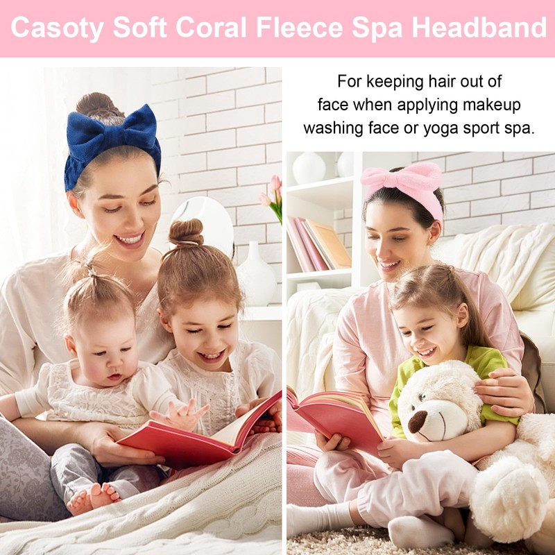 Casoty 6 Pcs Spa Headband, Hair Band for Washing Face,
