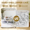 Diravo 3 piezas de funda rígida transparente con cremallera, bolsas