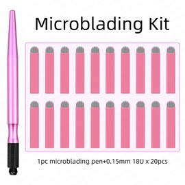 Microblading Handles Manual Microblading Pen with Nano 0.15mm Blade Microblade Holder for Eyebrow Lip Microblading Kit