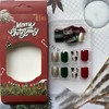 Christmas Press on Nails Green Fake Nails Short Square False