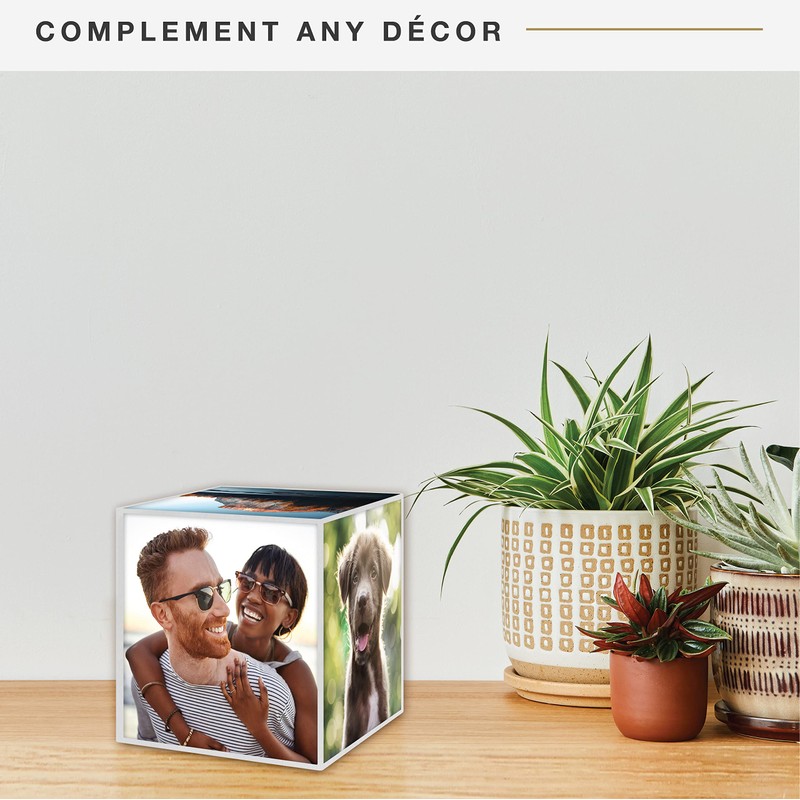 MCS 3.25x3.25 Inch Clear Plastic 6 Sided Photo Cube 4-Pack,