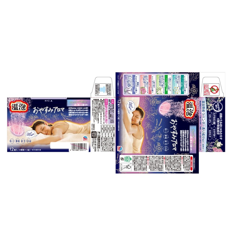 Warm Bubbles Nighttime Aroma Bath Salt, 12 Tablets, Carbonated Bath