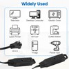 1Ft 360° Rotating Flat Plug Extension Cord with 3 Outlets