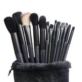 MI CHIC 13 Piece Professional Makeup Brush Set with Bag - Premium Synthetic - Face Powder Brush, Contour Brush, Blush Brush, Eyeshadow Brush, Eyebrow Brush, Concealer Brush, Lip Brush (Black)