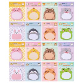 Mikankawa Sticky Note Sheet, Memo, Message Sticker, 8 Types, 16 Bookmarks, 320 Pieces, Animal Shaping, Bookmark, Stationery, Study, Work, Cute