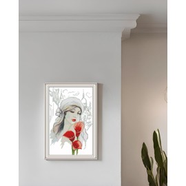 CaptainCrafts Cross Stitch Kits, Counted Cross Stitch Unpreprinted Fabric DIY Art Embroidery Kits (Unpreprinted 14CT, Beauty and Calla)