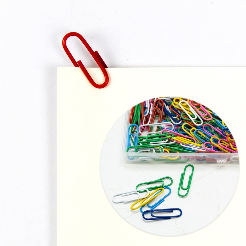 200 Pcs Paper Clips, 28 MM/1.1" Coloured Paperclips Metal Paper