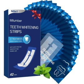 Milumber Teeth Whitening Strips for Sensitive, 42 Whitener Safe Whitestrip,...